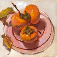 Persimmons On Pink by Sarah Sedwick