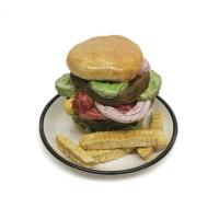 Double Burger On Plate With Fries by Jeff Nebeker
