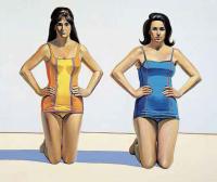 Two Kneeling Figures Framed by Wayne Thiebaud