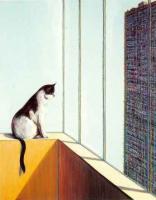 Cat And Building Framed by Wayne Thiebaud