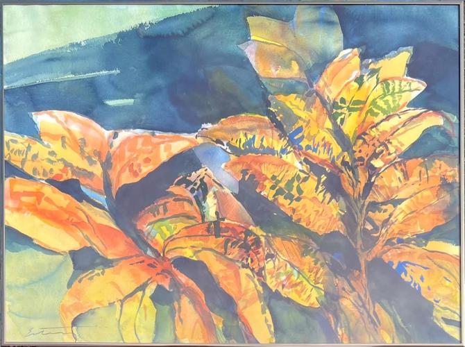 Jim Estey - Unknown title  (Orange Leaves)   (ALe17) by Resale Gallery