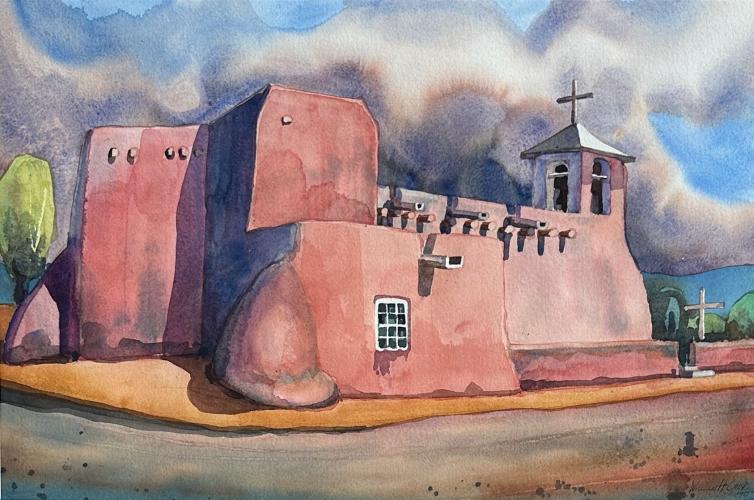 William Cook - Taos Pueblo, 1990 (AWa20) by Resale Gallery