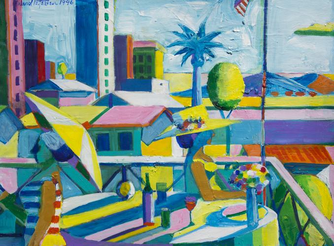 City Terrace With Palm Tree, 1996 by Roland Petersen
