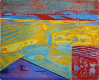 Figure With Table In A Central Valley Landscape AP, 1980 by Roland Petersen