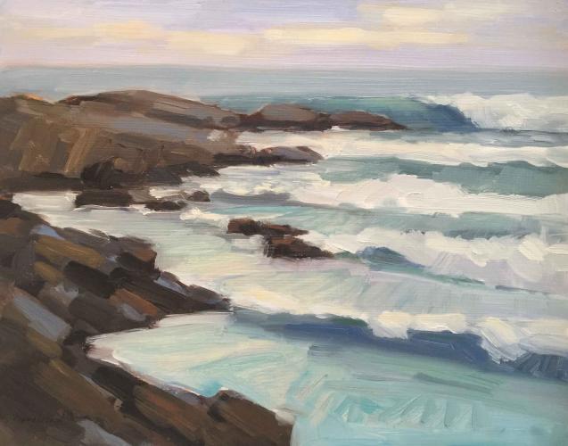 Rocks And Waves by Michael Chamberlain