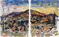 August Complex Fire (Diptych) by Nathanael Gray