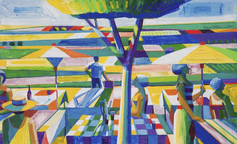Two Umbrellas And A Tree, 2013 by Roland Petersen