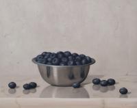 Blueberries In Silver Bowl by Louise Ernestine Anders