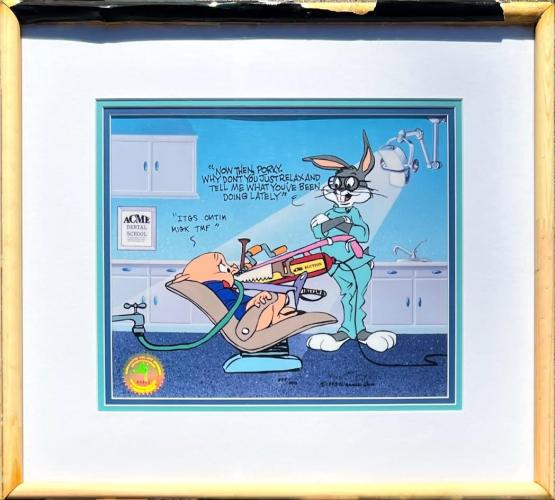 Chuck Jones - Bugs & Porky, What A Mouthful, 389/500, 1993, Seal 49402 (GCh05) by Nancy Hartley