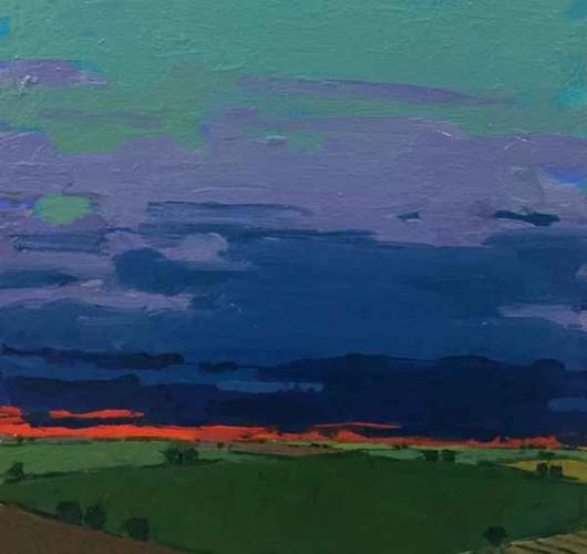 Cadmium Red Sunset by John Karl Claes