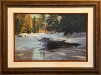 Alex McClaren - Frozen River In Autumn   (C4293) by Resale Gallery