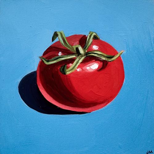 Tomato On Blue by James Mertke