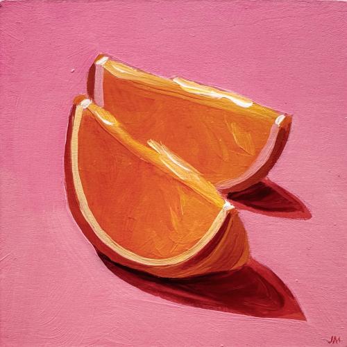 Oranges On Pink by James Mertke