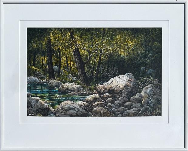Edwin Haas - Rocks And Stream   (CLa02) by Resale Gallery