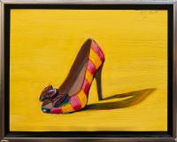Heel With Bow On Yellow, 2014 by Clay Vorhes