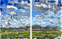 Big Sky Over A New Orchard (Diptych) by Nathanael Gray